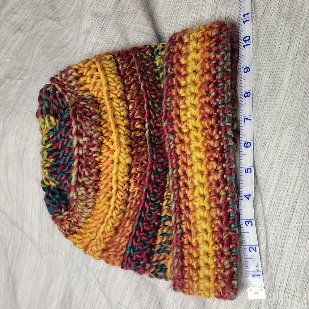 Homemade crocheted stocking hat